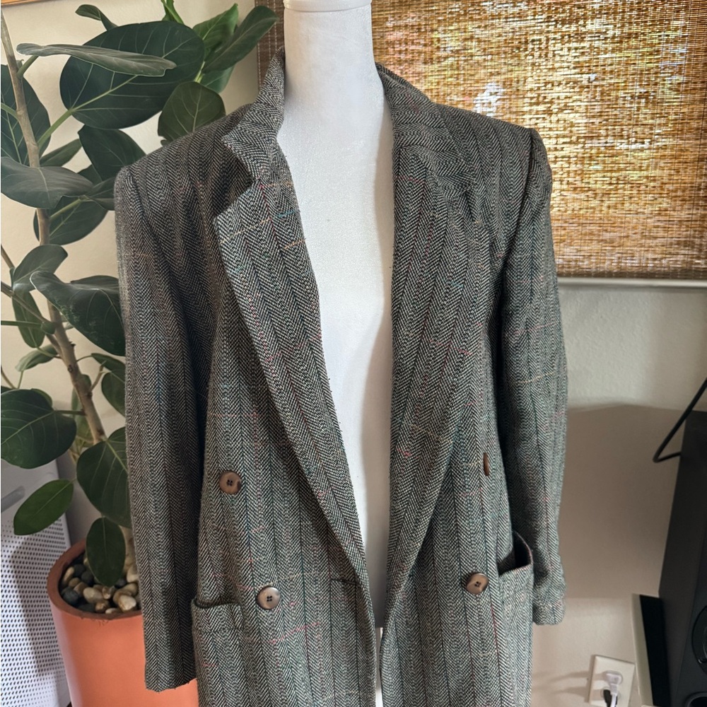 Women's Gray Herringbone Coat